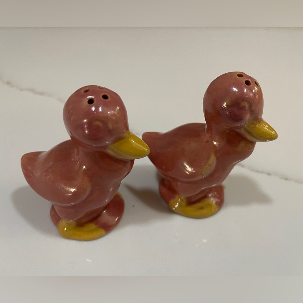 Rosemeade Pink and Tan Ducks Salt and Pepper Shakers
